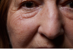 and more Eye Nose Cheek Skin Woman Chubby Wrinkles Studio photo references